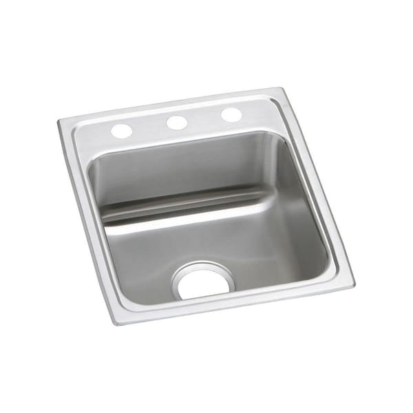 Lustertone Stainless Steel 15 X 22 X 7-5/8 Single Bowl Top Mount Sink